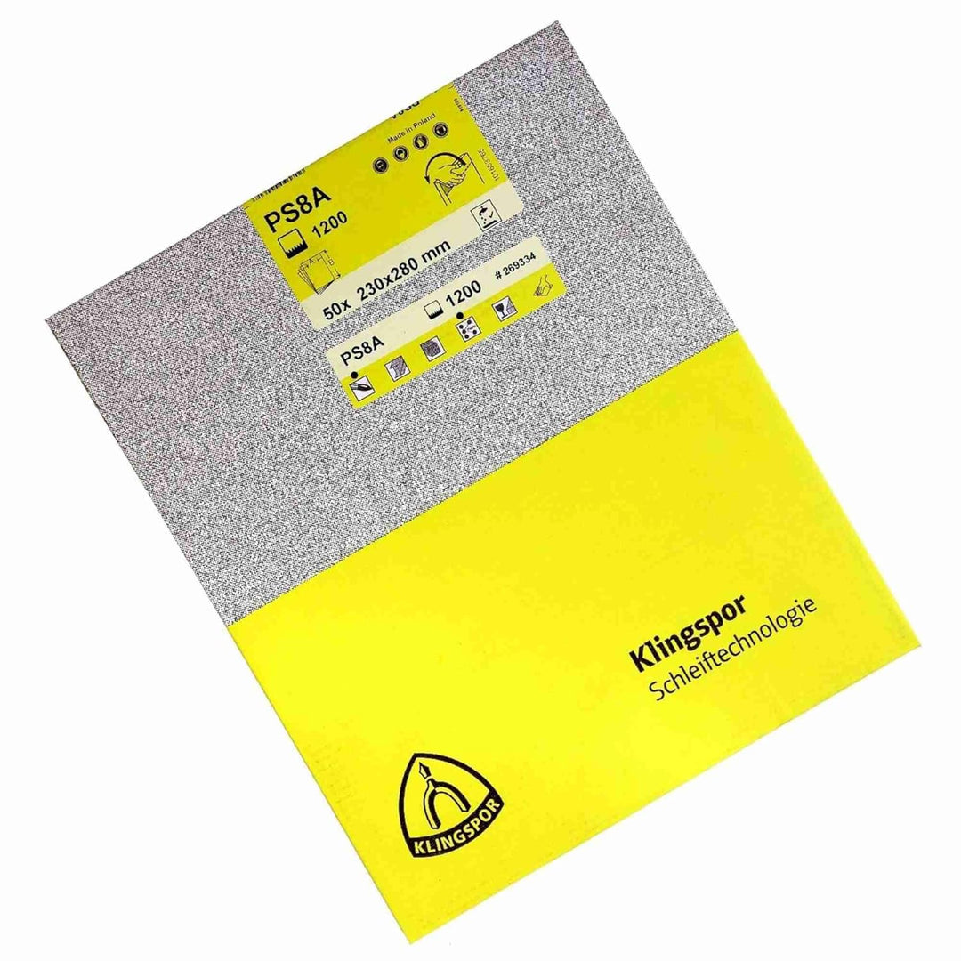 50 Blatt Klingspor PS8A Auto-Paper Nassschleifpapier | 230 x 280 mm | wasserfest (Korn 400)
