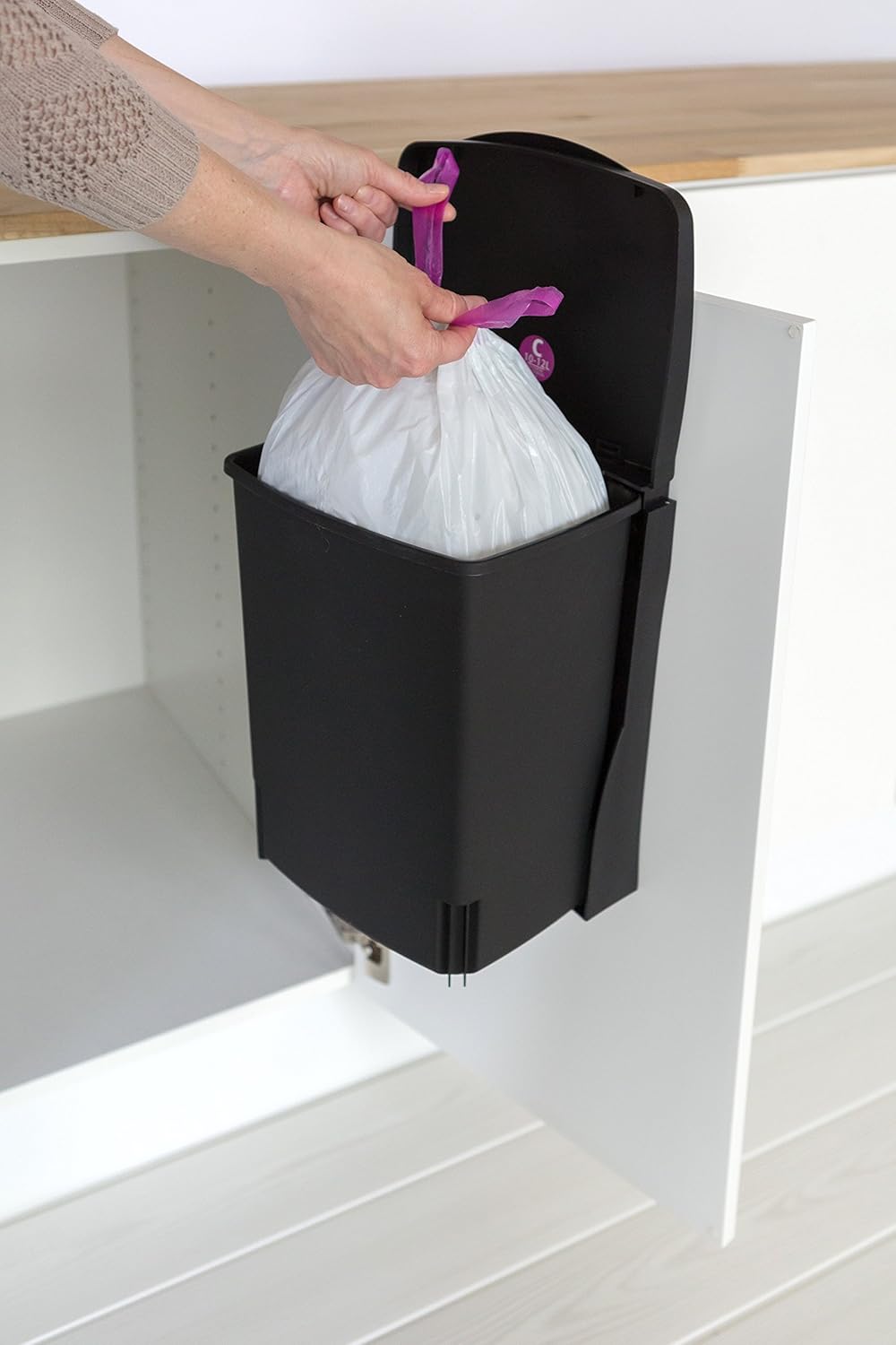 Brabantia 395246 Einbau Mülleimer, 10 Liter schwarz, Single