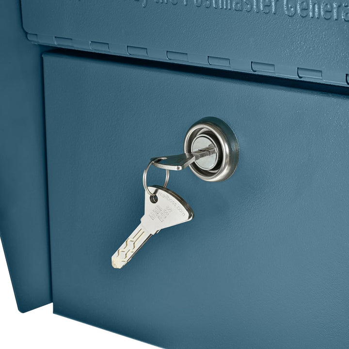 Mail Boss 7584 Mail Manager Sicherheitsbriefkasten mit Bordsteinkante, Century Blue, Century Blue