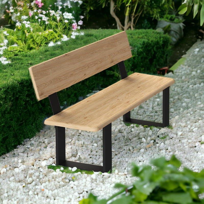 DanDiBo 2X Bankbeine Metall Schwarz mit Lehne Set Massiv DIY Bank Füsse 96478 Sitzgestell für Garten