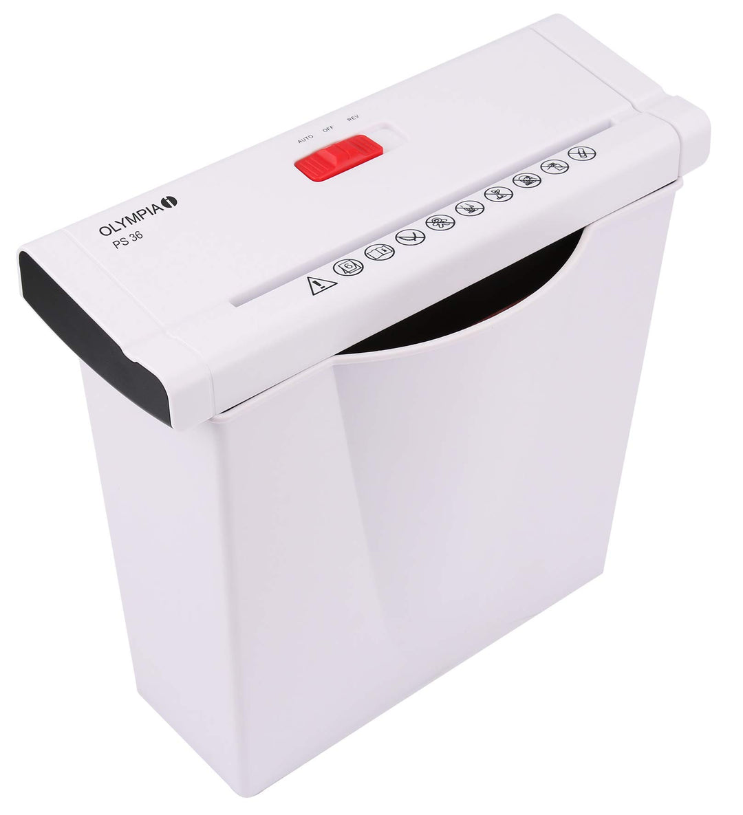Olympia PS 36 Papierschredder Büro (Streifenschnitt, Sicherheitsstufe P2, Automatischer Einzug, Papi