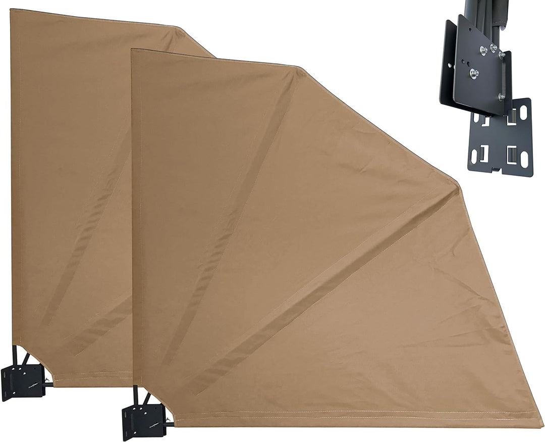 QUICK STAR 2 Stück Sichtschutz Fächer 115 x 115 cm BEIGE RAL 1001 Easy Mount Wandplatte Blickdicht B