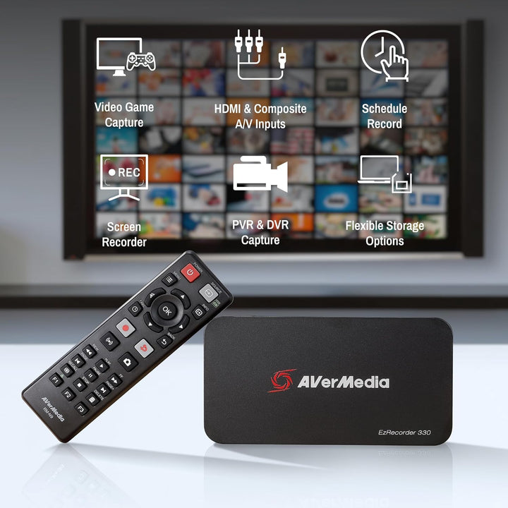 AVerMedia EZRecorder 330, 4K Pass-Through- und 1080p-Aufnahme, HDMI-Recorder, PVR, DVR, Switch, Retr