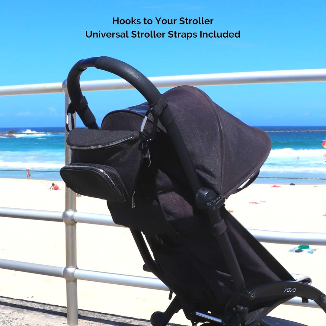 Suessie Gürteltasche mit Wickelunterlage und wasserdichter Tasche für Feuchttücher, Kinderwagen-Orga