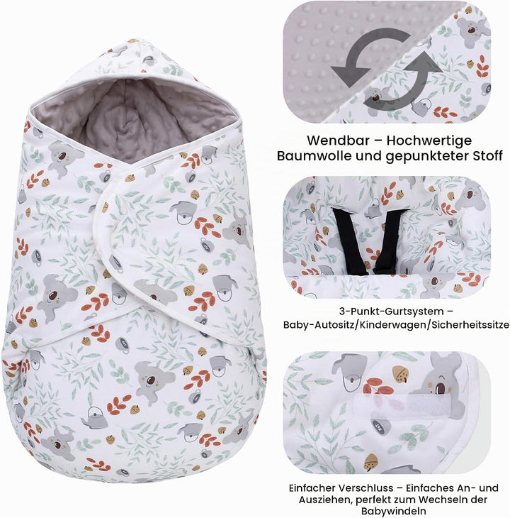 Einschlagdecke Babyschale für Winter Buggy Universal Fusssack Babydecke Baumwolle Baby Pucksack für