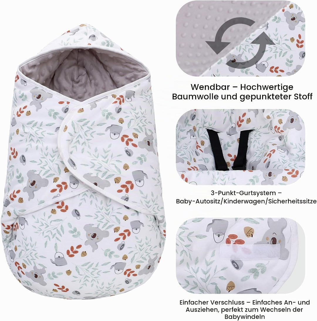 Einschlagdecke Babyschale für Winter Buggy Universal Fusssack Babydecke Baumwolle Baby Pucksack für