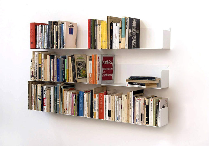 TEEbooks - CD und DVD Regal - 6er Set - Stahl - WEIss - 60x15x15cm Weiss Set mit 6 Regalen Einzigart