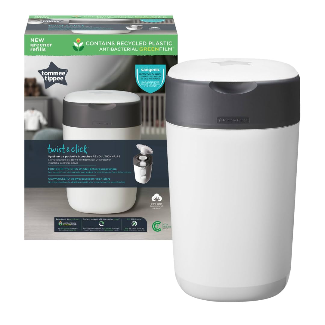 Tommee Tippee Windeleimer Twist &amp; Click Sangenic Tec, Geruchsdichtes Windelentsorgungssystem, Inklus