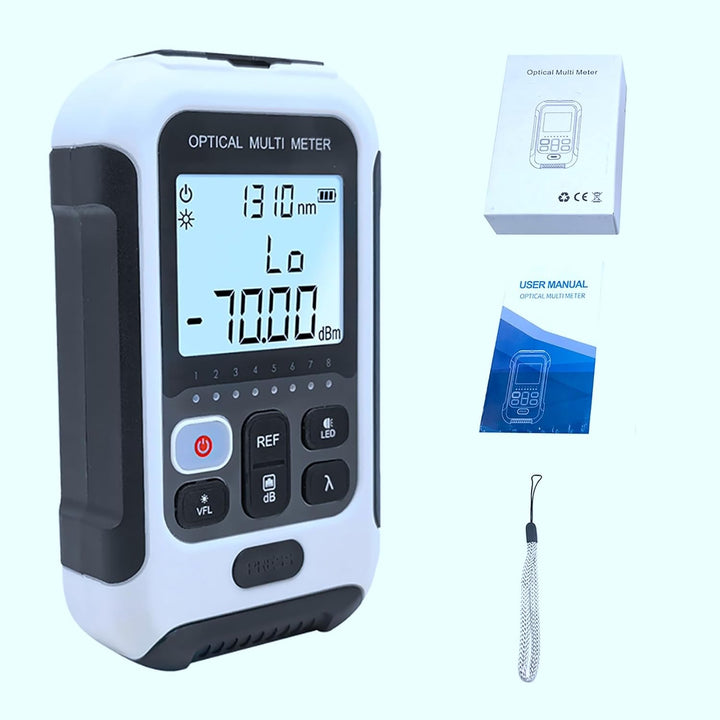 Optischer Leistungsmesser, 3 in 1 Glasfaser-Leistungsmesser mit 10 Wellenlängen FC/SC/ST Universal I