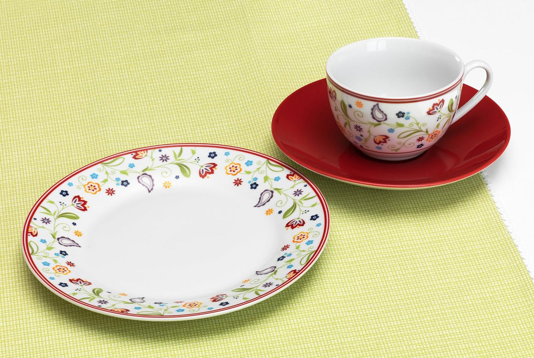 Ritzenhoff & Breker Kaffeeservice Doppio Shanti, 12-teilig, rot, Porzellangeschirr