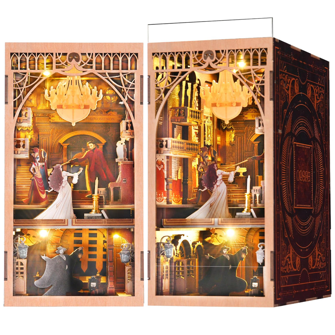 MiniCity Book Nook, Miniatur Puppenhaus Booknook Kit, 3D Holz Puzzle Buchstütze Bücherregal einfügen