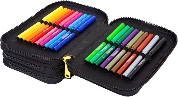 Goldkids - Federmäppchen 3 Fächer - Mäppchen für Mädchen und Jungen - Federmappe 3-Fach Federtasche