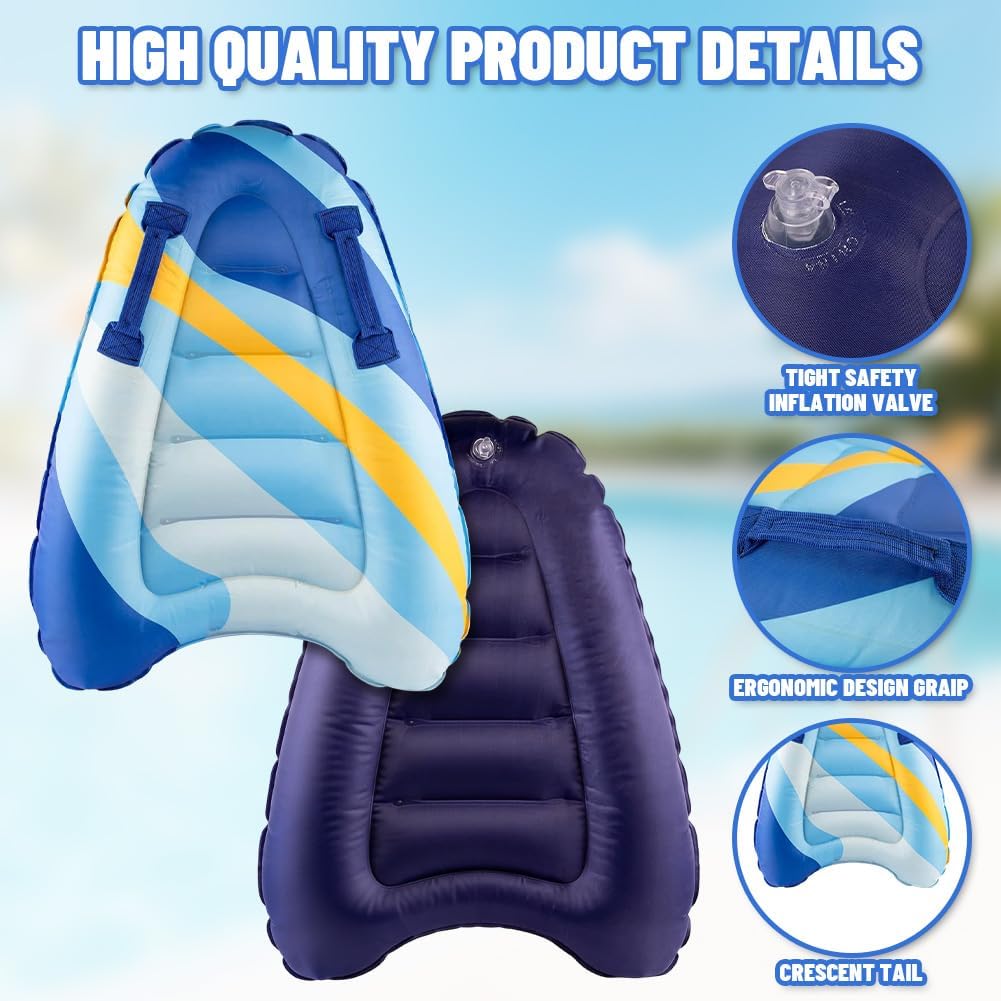 Bodyboard Aufblasbar, Aufblasbares Surfbrett, Tragbares Bodyboard Kinder mit Griffen, Aufblasbares S