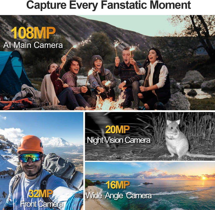 DOOGEE VMAX 5G Outdoor Handy ohne Vertrag, 20GB+256GB Dimensity 1080, 22000mAh Grosser Akku, 108MP K