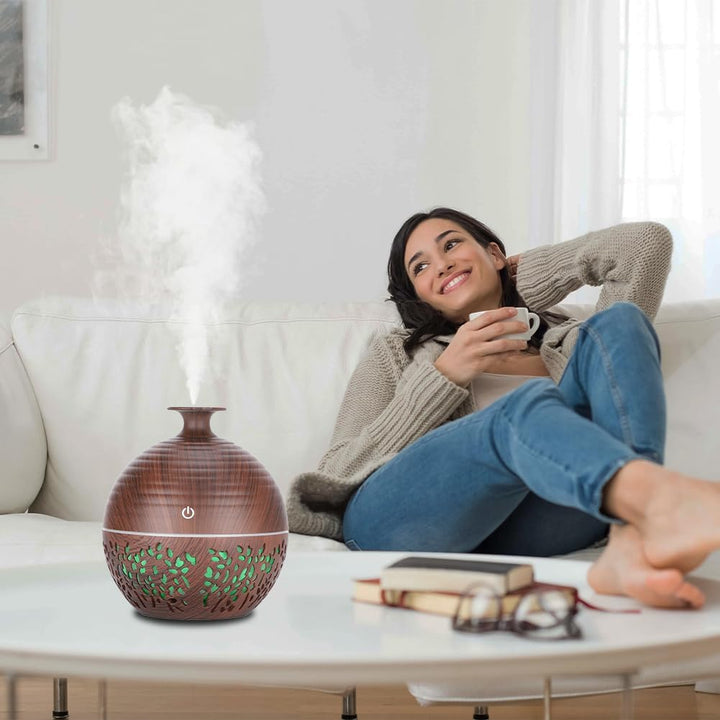 Aroma Diffusor für ätherische Öle, 7 Farben wechselnde Luftbefeuchter USB 130ml LED Frischer Nebel S