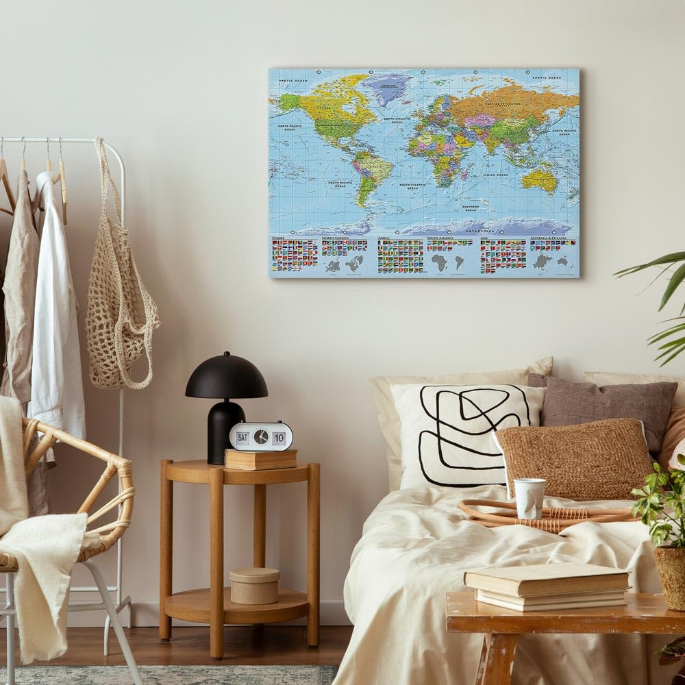 B&amp;D XXL - Akustikbild englische Weltkarte Bilder Akustikschaum Hochleistungsschallabsorber Schallsch