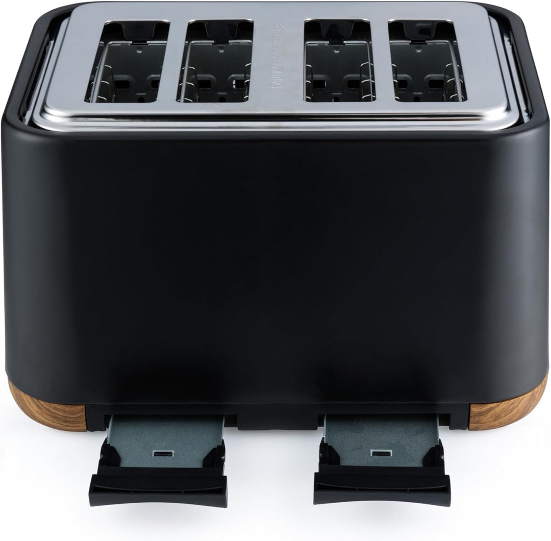 SALTER Toronto 4-Scheiben-Toaster – Breite Schlitze, 6 Bräunungsstufen, herausnehmbare Krümelschubla