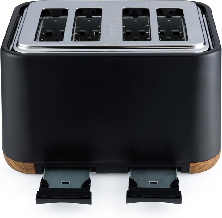 SALTER Toronto 4-Scheiben-Toaster – Breite Schlitze, 6 Bräunungsstufen, herausnehmbare Krümelschubla