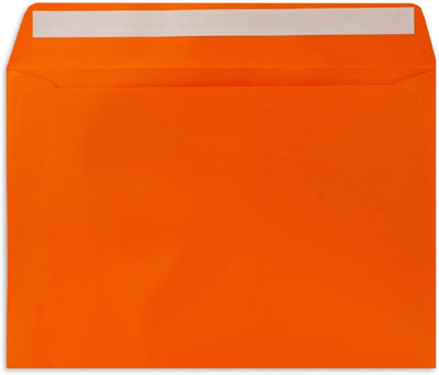 100x Briefumschläge DIN C5 Orange - 16,2 x 22,9 cm - Haftklebung - Edle Kuverts für grosse Einladung