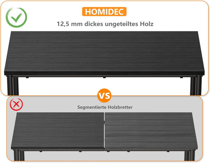 HOMIDEC Schuhregal,5-Ebenen Schuhablage mit Holzbrett als oberstes Regal | Schuhaufbewahrung für 15-