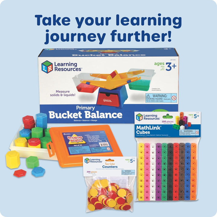 Learning Resources Behälterwaage, Ab 3 Jahren, Robuste Waage zum Messen und Wiegen von Flüssigkeiten