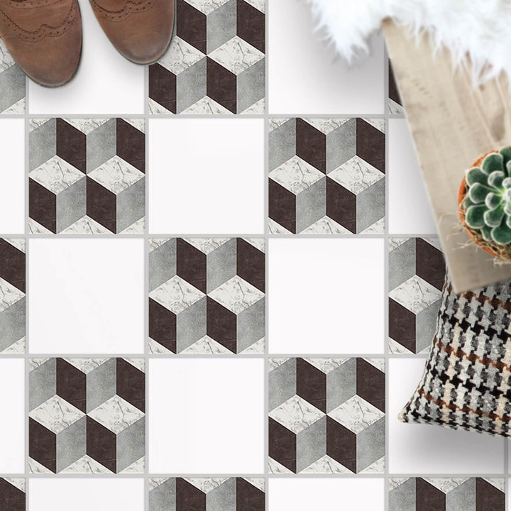 Fliesensticker - [ Fliesen Boden ] - Folie Sticker Aufkleber für Fliesen Boden - Bad oder Küche I Fl