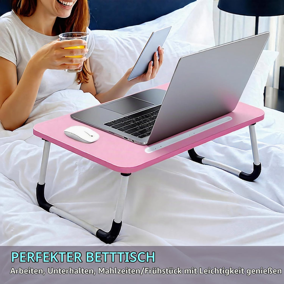 Small Laptop Bett Tisch - Laptoptisch 48 x 30 cm als Frühstückstablett, zum Essen, Lesen, Schreiben,