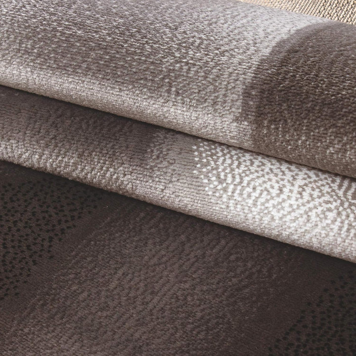 HomebyHome Teppich 200x290 cm Braun Kurzflor Abstrakt Wellen Design Moderner Teppich für Wohnzimmer