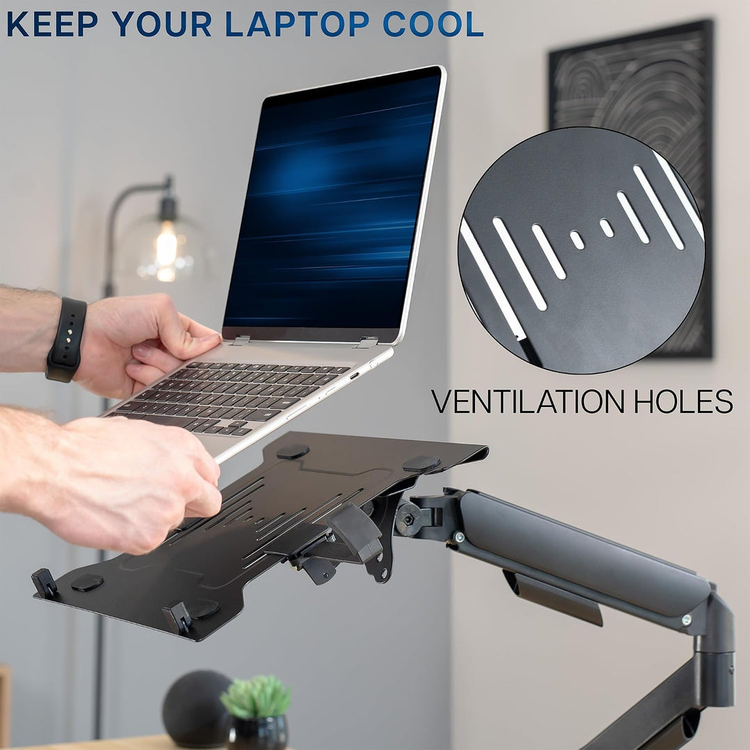 VIVO Laptop Halterung 10-15,6", Schwarz, STAND-V001O-L | VESA Tisch-Halter
