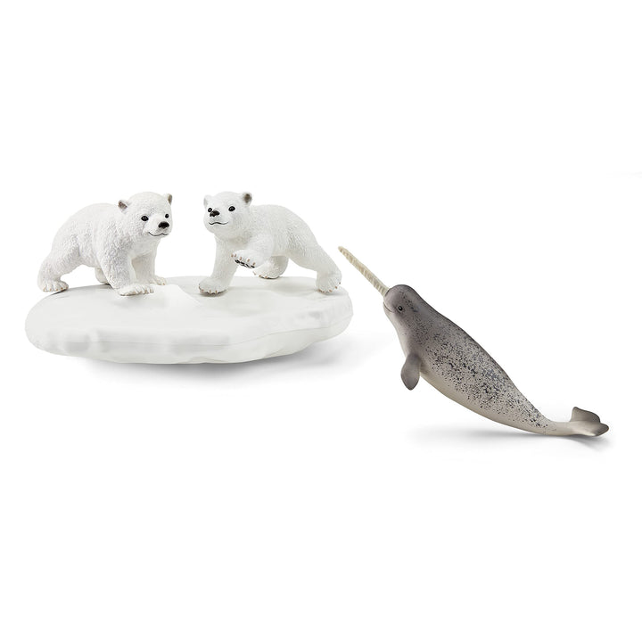 SCHLEICH 42531 Eisbären-Rutschpartie, ab 3 Jahren, WILD Life - Spielset, 4 Teile Standardverpackung,