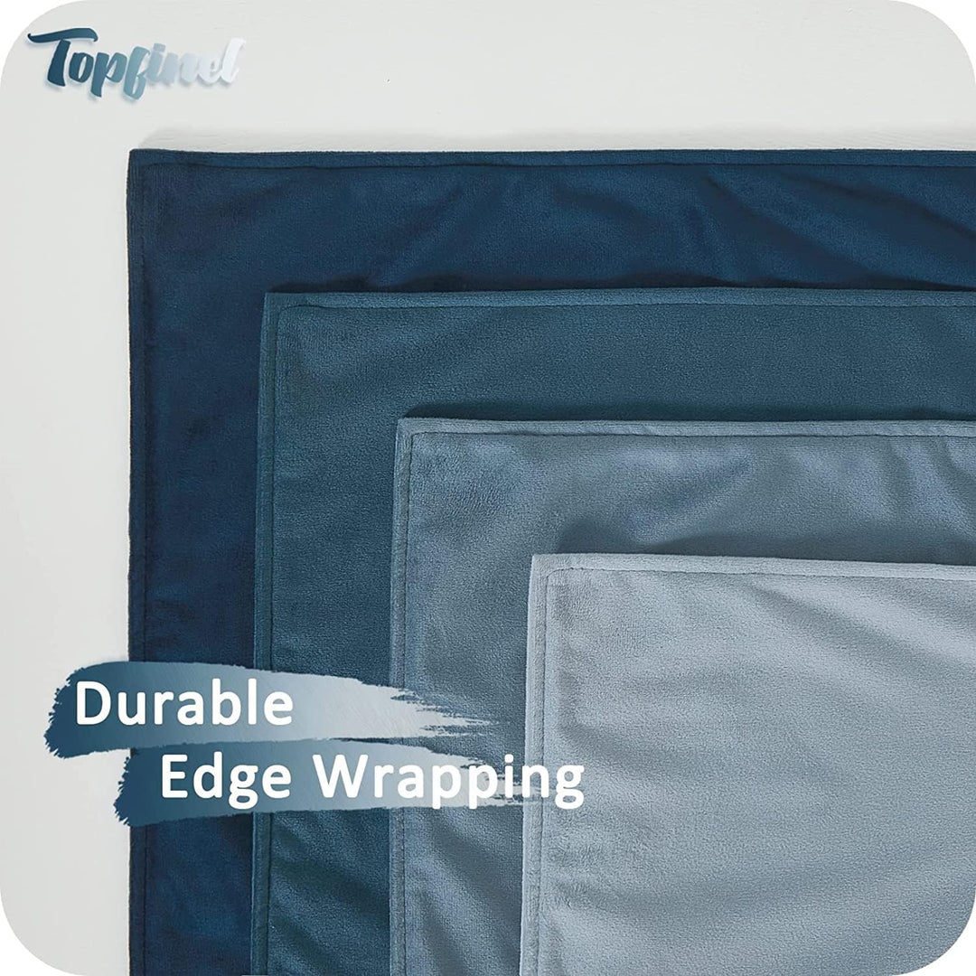 Topfinel Kissenbezug 50x50 blau 4er Set Samt Kissenbezüge Kissenhülle Dekokissenbezug sofakissen dek