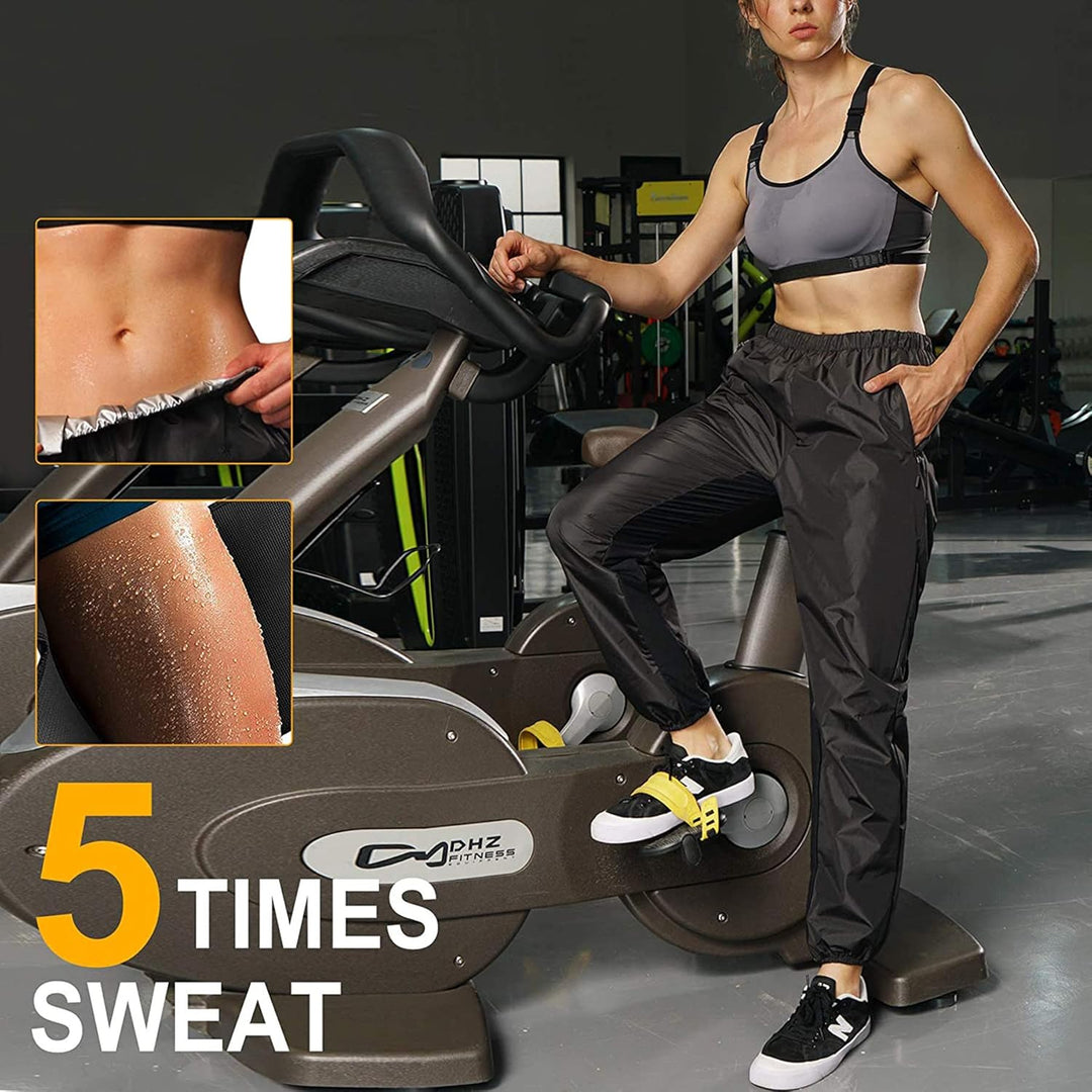 Bingrong Damen Sauna Jogginghose Sporthose Hohe Taille Trainingshose Lang Schwitzhose zum Abnehmen D
