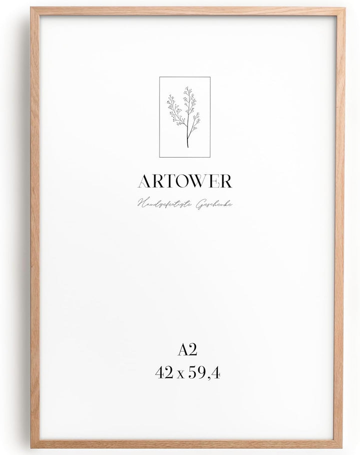 Artower® Bilderrahmen für DIN A2 42 x 60 cm Natur Holz Eiche Dünner Rahmen | Posterrahmen Gross Coll
