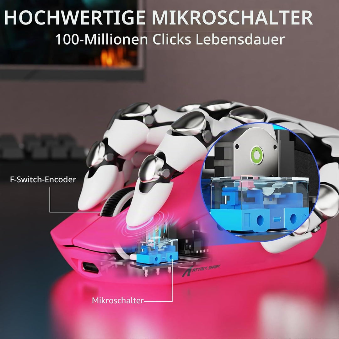 ATTACK SHARK G3PRO Kabellose Gaming-Maus mit Magnetischer Ladestation, PixArt PAW3311-Sensor, Bis zu