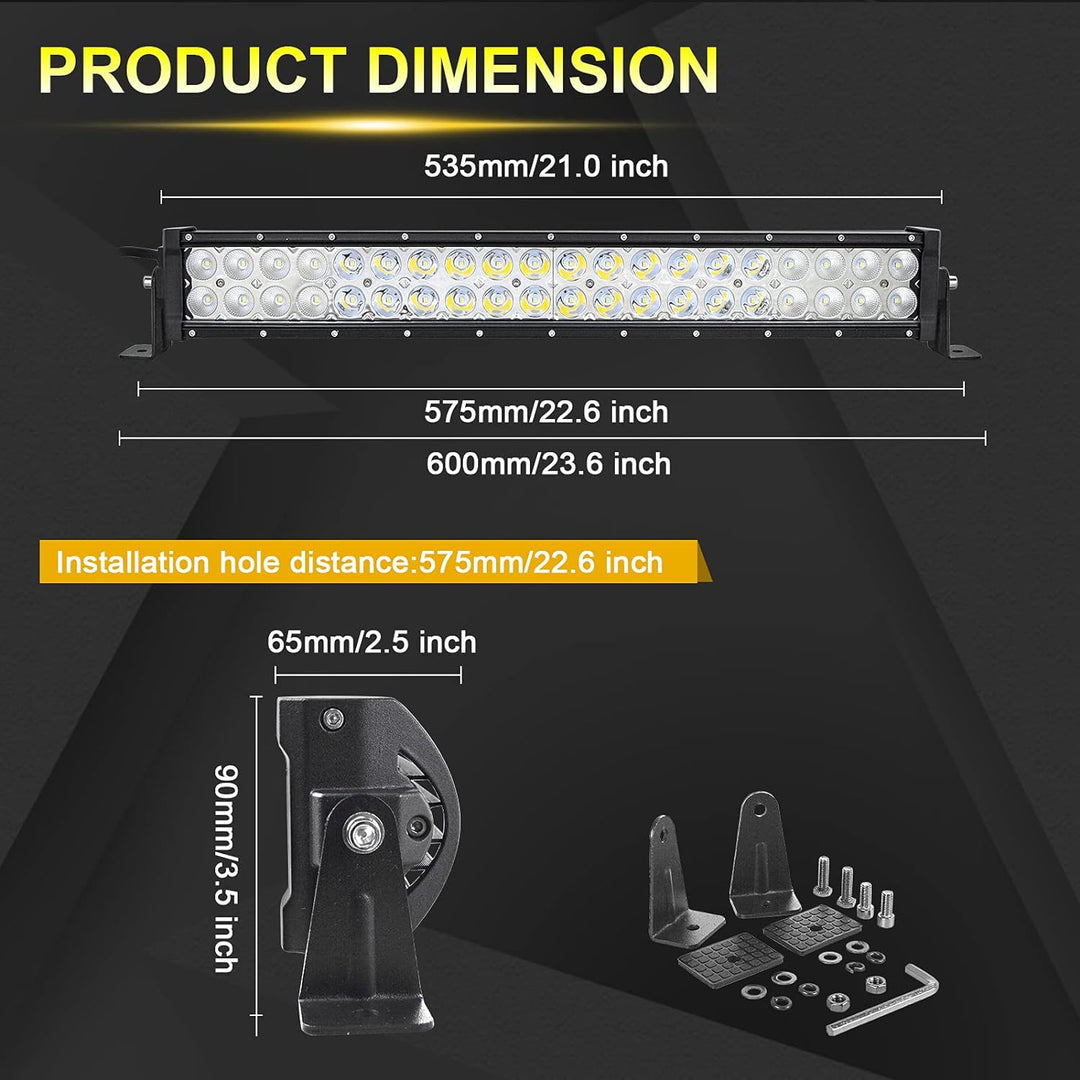 Willpower Led Arbeitsscheinwerfer Traktor 22'' 56CM 120W Zusatzscheinwerfer 12V IP67 Wasserdicht Flu
