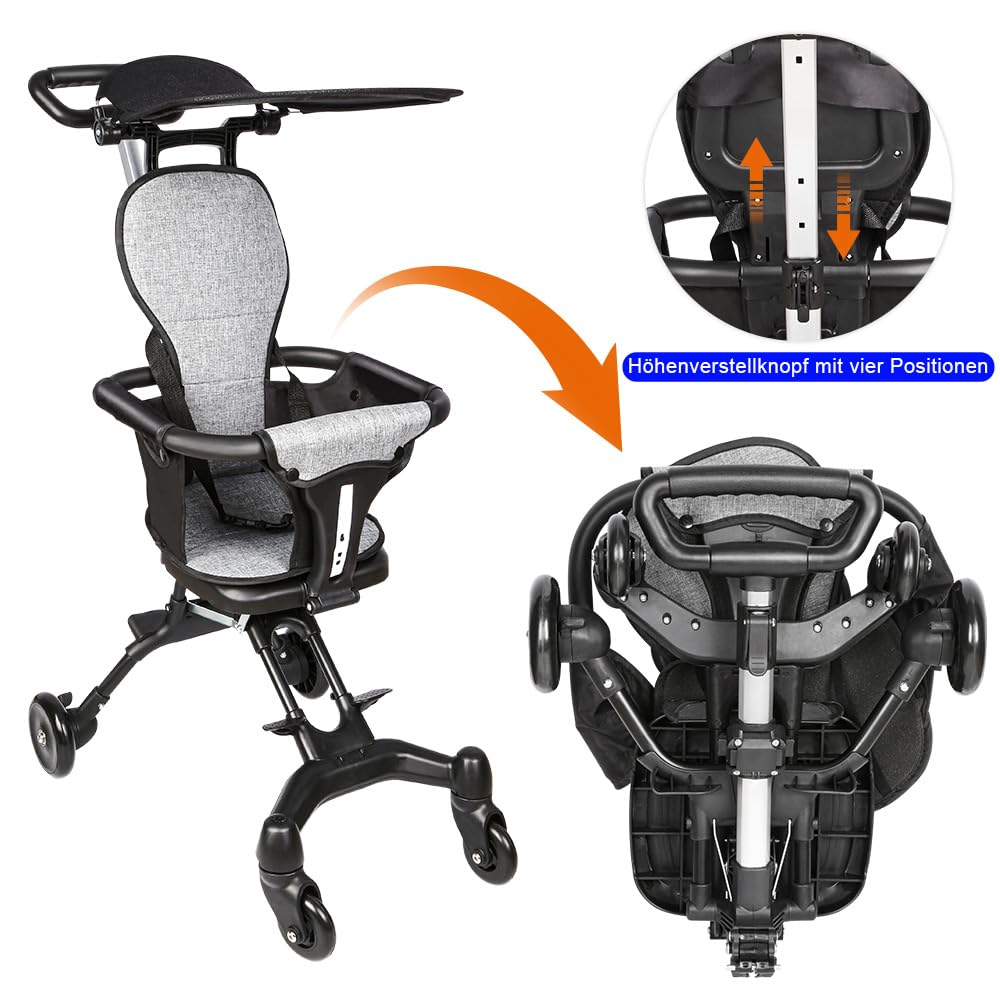 homewell Baby Kinderwagen klappbar, Buggy Kinderbuggy Faltbar mit Sonnendach, ab 6 Monate bis 22 kg,