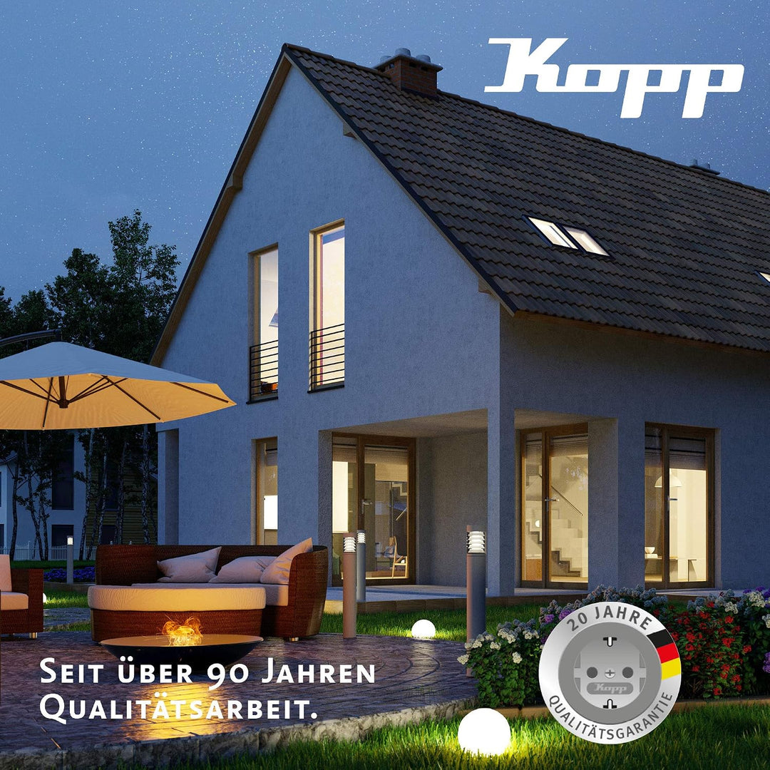 Kopp 150825001 NYM-J 3 x 1,5 mm² Feuchtraum-Kabel, 25 m-Ring &amp; Nautic 2-Fach Steckdose Aufputz Feuch