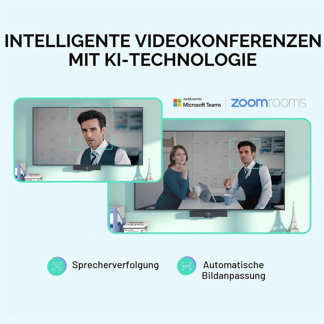 Yealink MeetingBar A10 Konferenzraum-Webcam 4K 120° Weitwinkelkamera mit Android OS, Videokonferenzs