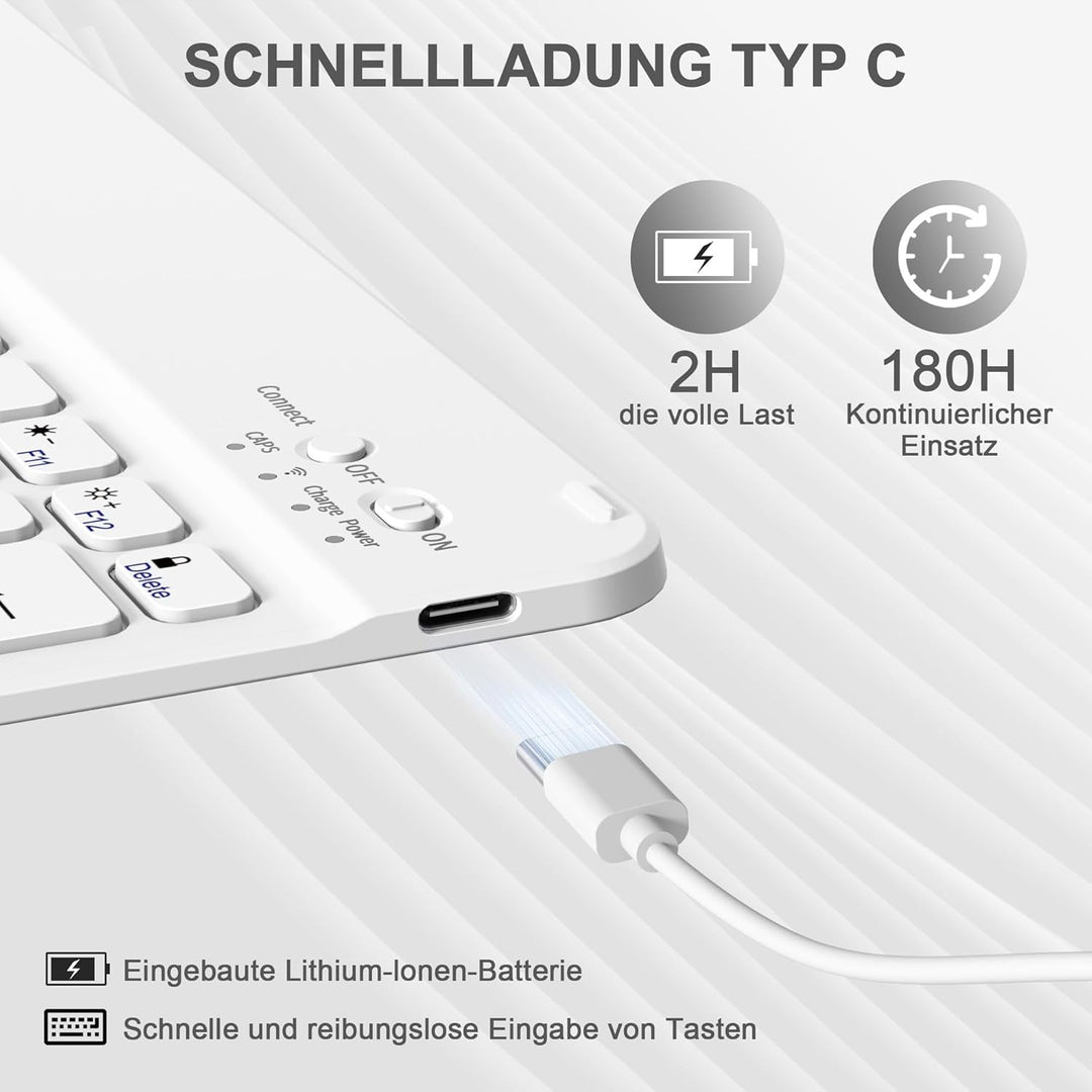 Hülle mit Tastatur für iPad A16 11. Generation 2025, für iPad 10. Generation 2022 10,9 Zoll, Bluetoo