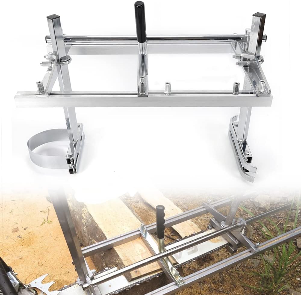 Mobiles Sägewerk Kettensägenmühle 24 Zoll Planking Milling Bar Grösse Einstellbar & Effizient, Alumi