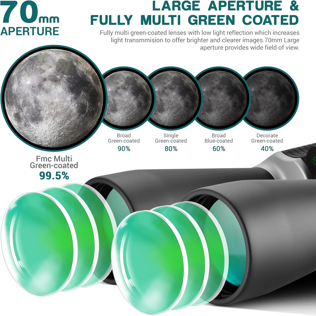 ESSLNB Zoom-Ferngläser 13-39x70 für Sternbeobachtung, mit Smartphone-Adapter, Stativadapter & Aufbew