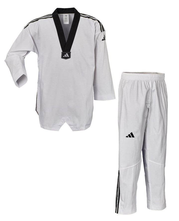adidas Taekwondoanzug Club 3 | Dobok mit Schulterstreifen | für Kinder und Erwachsene | Leicht und a
