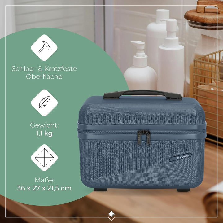 travelite Beautycase Hartschale Handgepäck, Bali, Kosmetikkoffer mit Organizer -und Aufsteckfunktion