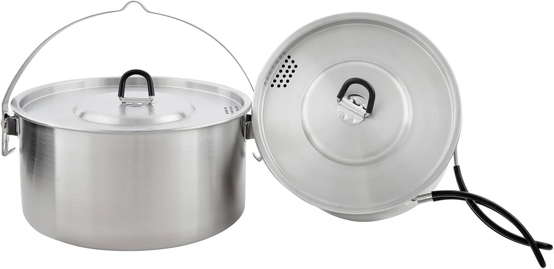 Tatonka Kettle Set II - Outdoor-Kochtopf aus Edelstahl mit Volumenskalierung und inklusive Deckel mi