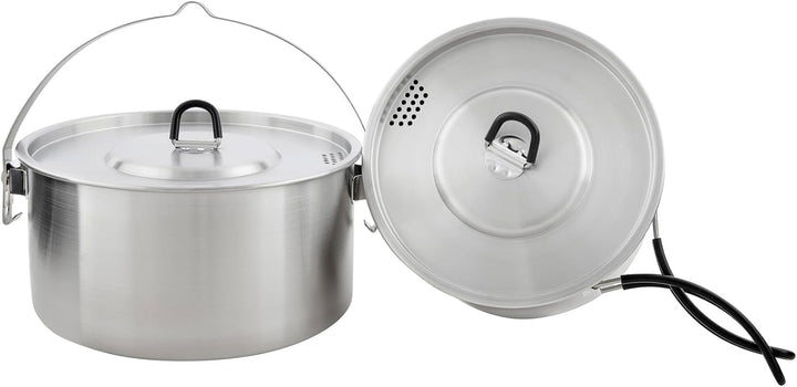 Tatonka Kettle Set II - Outdoor-Kochtopf aus Edelstahl mit Volumenskalierung und inklusive Deckel mi