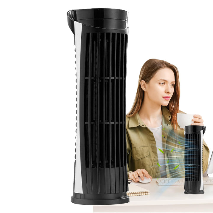 Turmventilator - USB-Lade-Ventilator - Lamellenloser Leiser Turmventilator mit LED-Licht für Schlafz