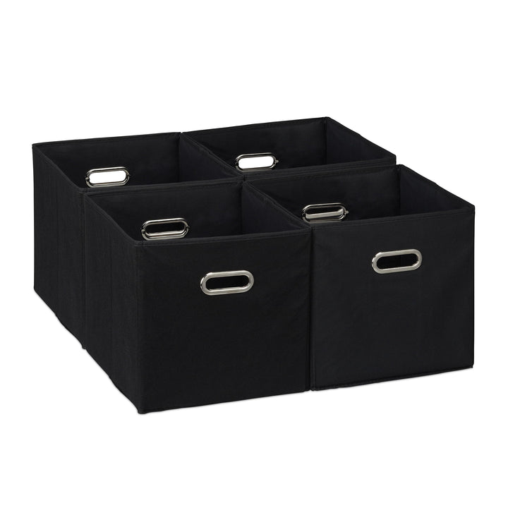 Relaxdays Aufbewahrungsbox 4er Set, Faltbare Regalboxen, HxBxT: 30x30x30 cm, mit Griffen, Faltboxen