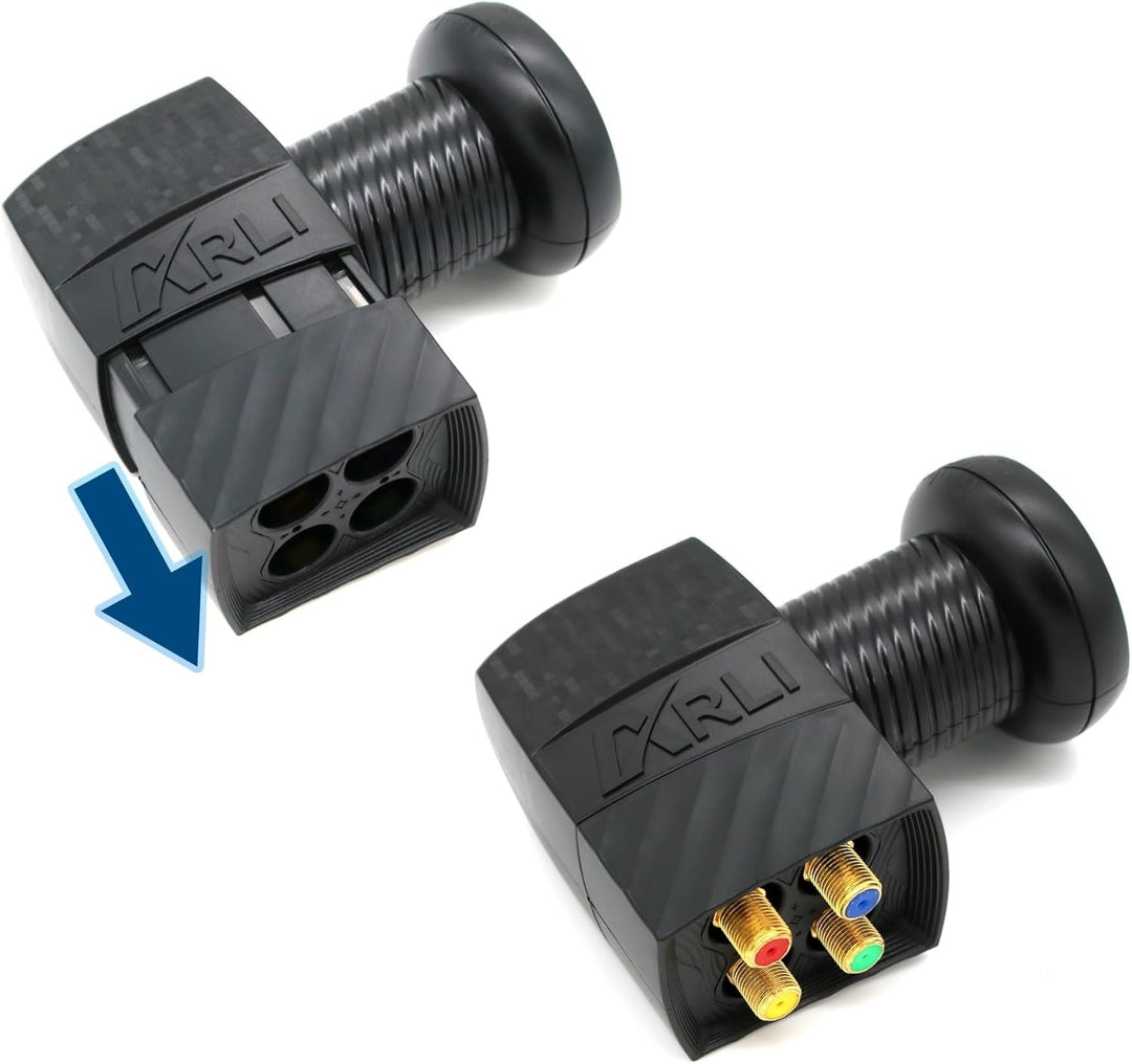 60cm HD Sat Anlage Quad LNB Digital + Wandhalter 25cm + 4X F-Stecker 4 Teilnehmer Antenne Weiss UHD