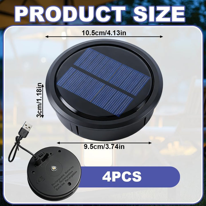 NAVESO 4 Stück Solarleuchten Ersatzteile 1200mAh, 10.5cm Solarleuchten Ersatz Top mit LED, Ersatz So