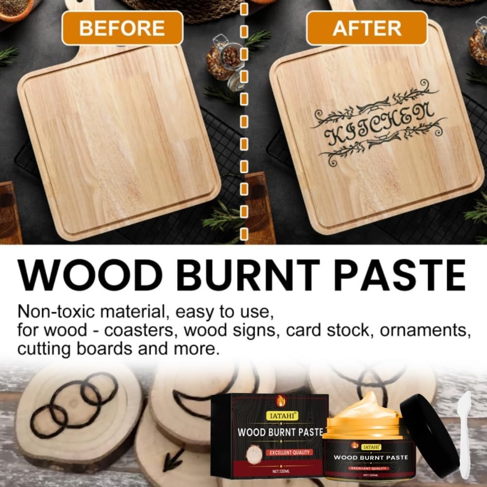 Holzbrennpaste Brennpaste Gel,2pcs Multifunktionales DIY Brandmalerei für Holz,Holzbrennpaste,Wood B